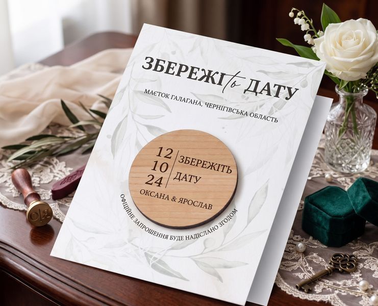 Минималистичные круглые пригласительные на свадьбу магниты с современной типографикой, Коричневый