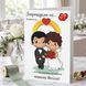 Яскраві запрошення на весілля Love is у форматі листівки з веселкою, Білий